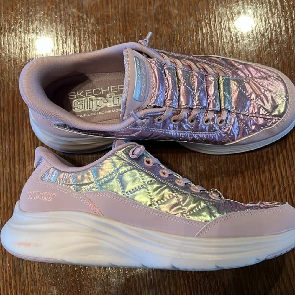 Skechers Women's Iridescent Pink Slip-Ins Sneakers